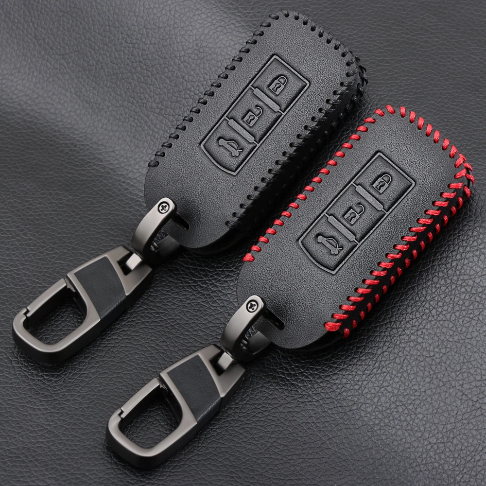 

Car Style 3 Button Leather Car Key Cover for Mitsubishi Outlander Lancer 10 Pajero Sport L200 ASX RVR car key case Accessories