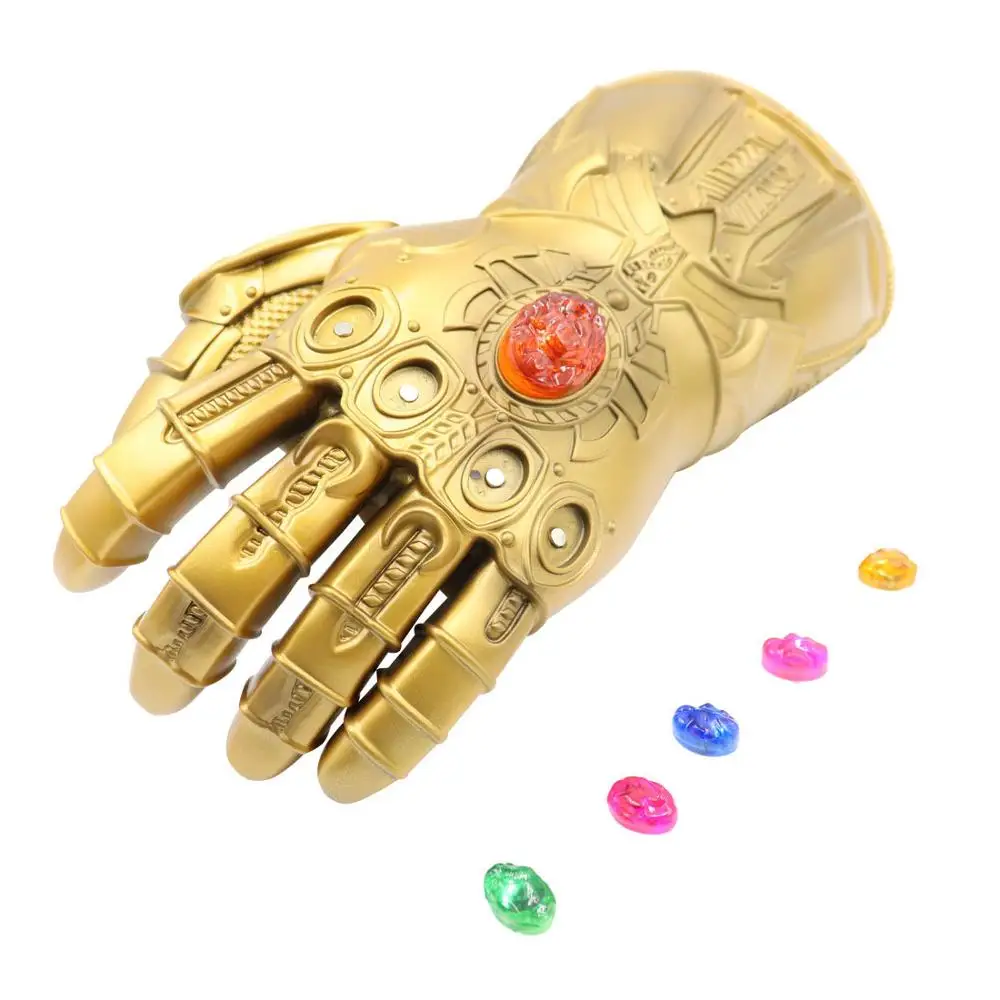 Мстители эндгейм Железный человек Tony Stark перчатки со светодиодами Infinity Light Up Gauntlet Thanos Infinity косплей перчатки драгоценный камень съемный