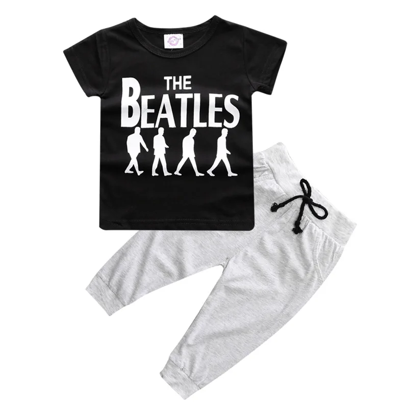 

Retail 2017 summer style infant clothes baby clothing sets boy Cotton little monsters short sleeve 2pcs baby boy clothes