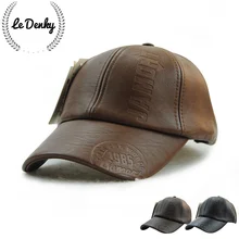 The new 2016 autumn winter warm leather cap mature man necessary money leisure outdoor golf cap quickly recover baseball cap