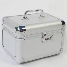 Double Deck Makeup Organizer Cosmetic Box With Mirror Cosmetic font b Case b font With Lock