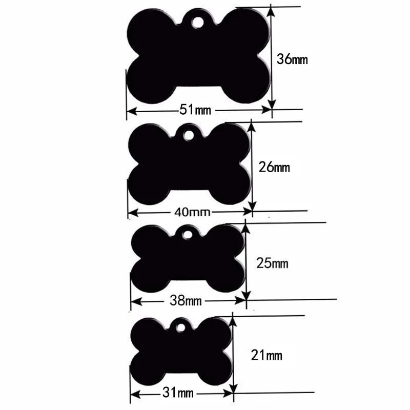 KIYUE 20 штук Алюминий Pet ID тегов кость Форма Двусторонняя индивидуально выгравироанные надписи для кошки или собаки имя, номер телефона ID с очаровательными тегами по заказу покупателя