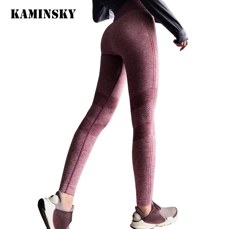 Женские Бесшовные Легинсы Kaminsky спортивные легинсы с высокой талией для