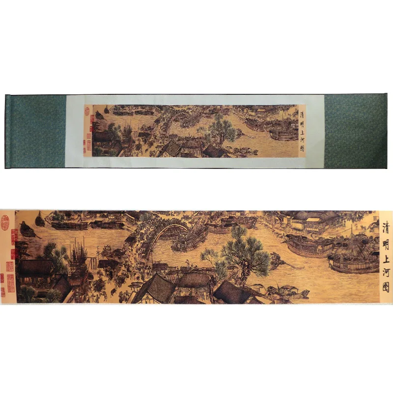 

High Quality Silk Scroll Painting Chinese traditional famous paint Art Simulation Wall Picture foreign custom culture decoration