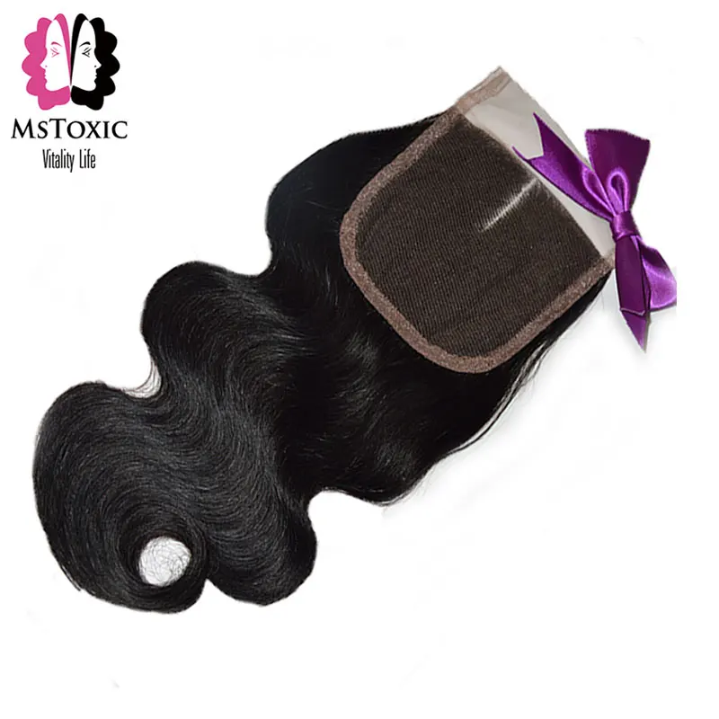 Mstoxic Lace Closure Brazilian Body Wave Non Remy Hair Natural Color Human Hair Middle Part 4''x 4'' Free Shipping body-wave : image Mstoxic Lace Closure Brazilian Body Wave Non Remy Hair Natural Color Human Hair Middle Part 4''x 4'' Free Shipping body-wave