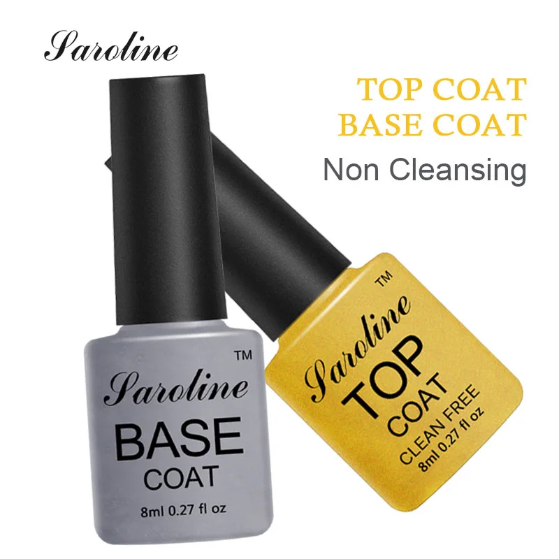 

Saroline 8ML Base Coat and Top Coat Nail Design for Nails Soak Off Semi-permanent Transparent Primer Nail Set of Gel Varnishes