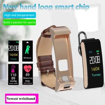 

Bluetooth earphone speaker smart band sleep tracker bluetooth answer call 30 days long standby smart bracelet