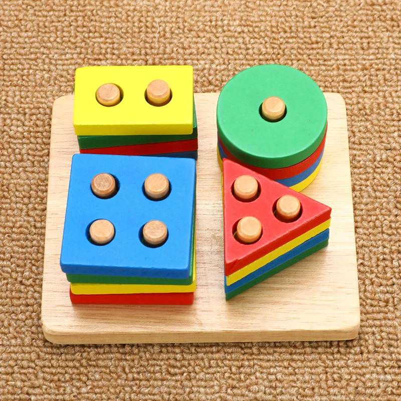 

1 Set Kids Wooden Educational Toys Geometry Intelligence Board ChildrenEarly Education Montessori Teaching