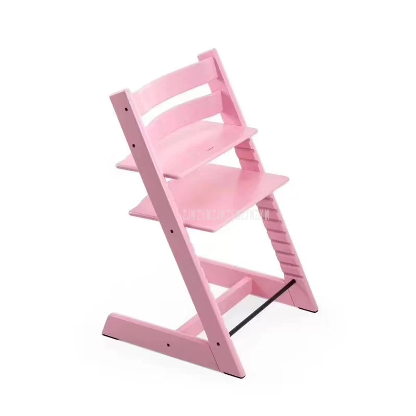 Nodic Simple Design Wooden Baby Children Chair Height Adjustable 10-58cm Solid Wood Highchairs for Kids Feeding Dining Chair