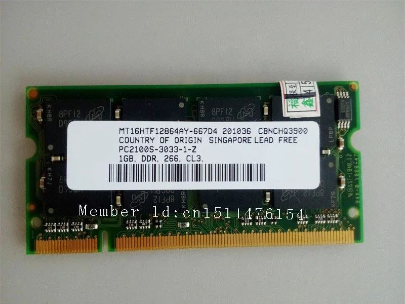 1GB PC2100 DDR266 266Mhz 1gb pc2100 ddr 266 266 MHZ ram 200pin DDR1 ...
