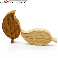 JASTER логотип персональный деревянный USB флеш-накопитель креативный подарок индивидуальный логотип листья u диск бамбуковая Флешка 4G 16GB 32GB 64GB горячая распродажа