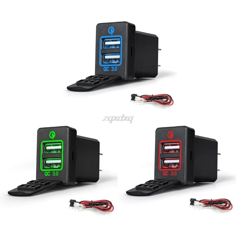 سريع تهمة 3.0 المزدوج USB شاحن سيارة ل تويوتا كامري كورولا RAV4 Reiz كروزر AUG_20 دروبشيب