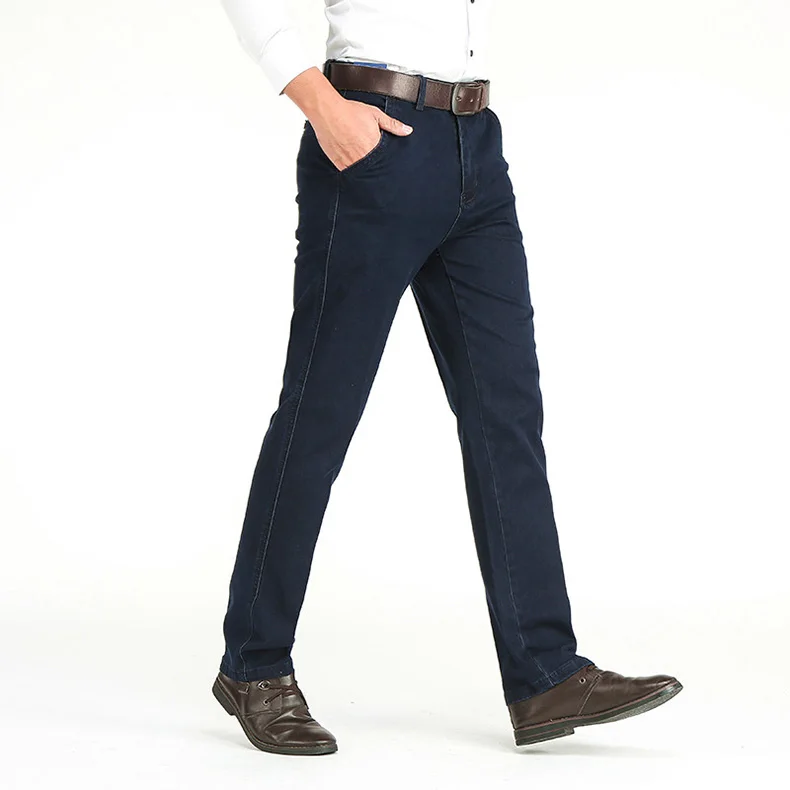Бизнес обтягивающие джинсы для мужчин весна осень мужские брендовые классические прямые Стрейчевые длинные облегающие хлопковые джинсовые штаны мужские s брюки