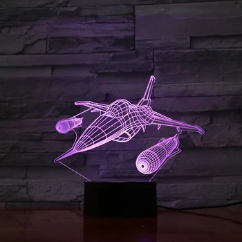 

3D Visual BULBING Optical Illusion Night Lights Fighter Shape LED Table Lamp festive Lighting Bedroom Baby Nightlight Luminaria