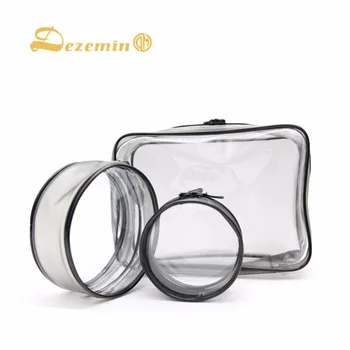 

3pcs Transparent Clear Cosmetic Bags Easy See Through Bags Waterproof Makup bag