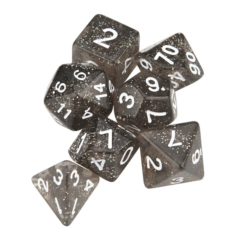 7pcs Set Multifaceted Dice TRPG Game Dungeons & Dragons Polyhedral D4-D20 Multi Sided Acrylic Dice #2o23 (8)