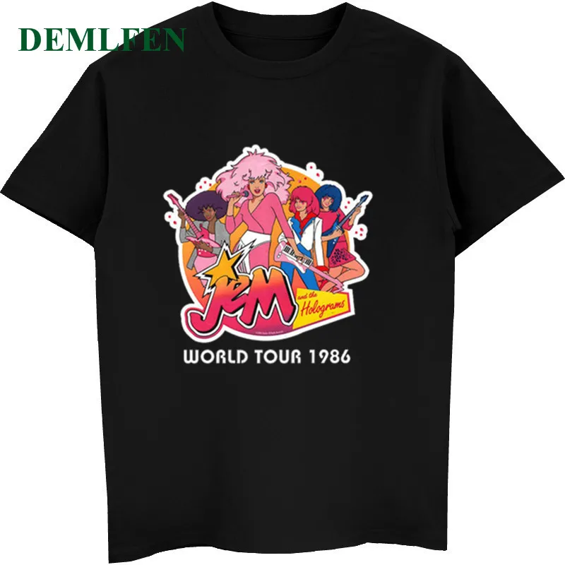 

Funny Jem And The Holograms T Shirt Summer Men's Cotton Short Sleeve O-neck T-shirt Casual Male Hip Hop Tees Tops