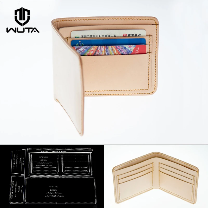 

WUTA 815 Leather Craft Classic Wallet Acrylic Template Cutting Tools Pattern Set Clear Model for DIY Making Short Wallet Purse
