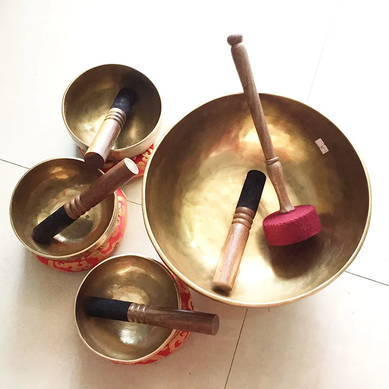 

Antique Sound Healing Tibet Singing bowl for Yoga Meditation with Cushion and Mallat Handmade Forged Singing bowls