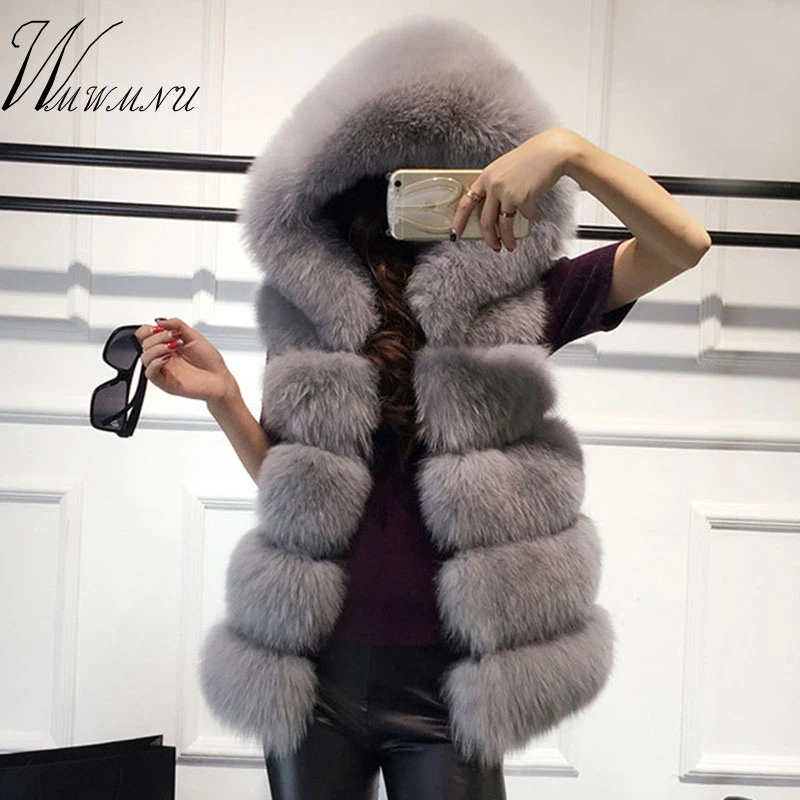 Faux fur waistcoat womens Clearance