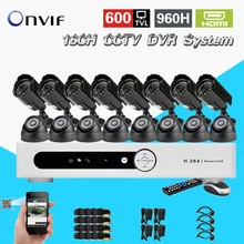 TEATE 600TVL 16 Ch IR indoor outdoor waterproof video Surveillance Camera security Kit Home cctv HDMI