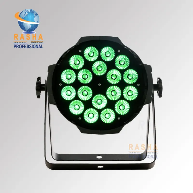 

Rasha High Brightness Alinium 18*15W 5in1 RGBAW Tinit - 5 Color LED Par Can Light,Stage Light American DJ Light With Powercon