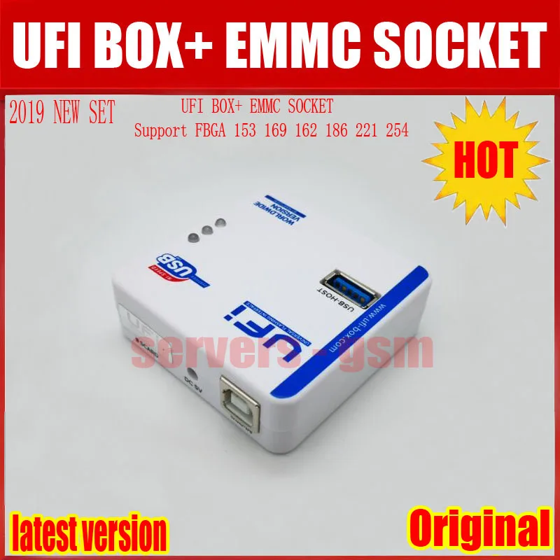 UFI коробка/уфи коробка Поддержка FBGA 153/169/162/186/221 254 Фул памяти на носителе EMMC Услуги инструмент для чтения памяти на носителе EMMC с данными пользователя, так же, как re