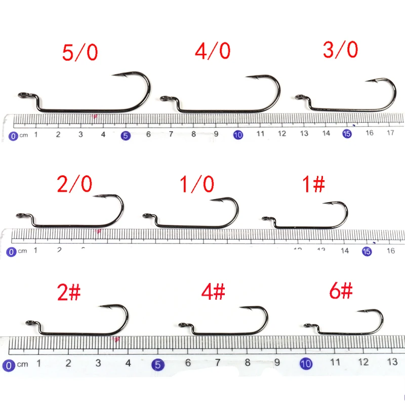 Wifreo 100 шт. Высокоуглеродистая сталь узкий зазор крючок под червя джиг рыболовный крючок крючки на окуня для мягкой приманки Carolina R крючок