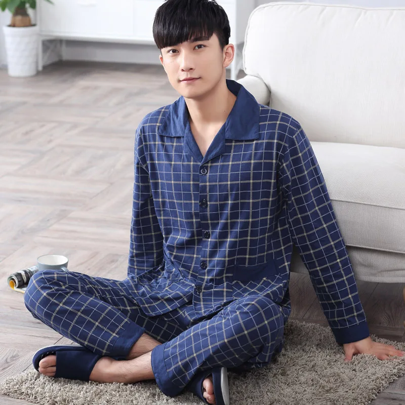 Cotton Yukata Chinese Kimono Men Pajamas Sleepwear Mens Cotton Pajamas