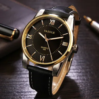 

Top Brand YAZOLE Luxury Gold Watch Men Business Quartz Watch Fashion Men Leather Watches Luminous Male Clock Relogio Masculino