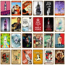 Carteles de Metal de Vodka ruso, cartel clásico de cerveza, para Pub, Club, hogar, Bar, decoración, placa Vintage, pegatina para pared, artesanías