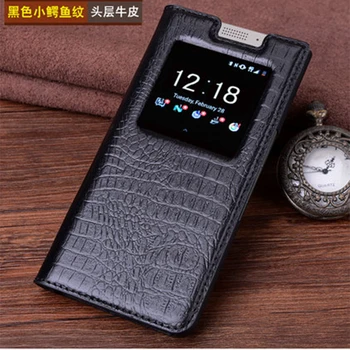 

Real Leather Case For Blackberry KEYone Case Genuine Leather Crocodile Grain Flip Phone Cover Bag for Black Berry DTEK70 4.5