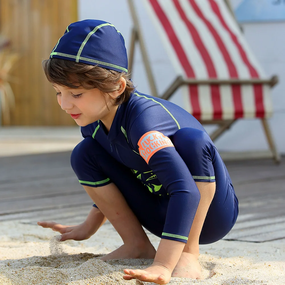 VIVOBINIYA/ ; купальный костюм для маленьких мальчиков; UPF50+ детский купальный костюм; детский купальный костюм с длинными рукавами; костюм для дайвинга