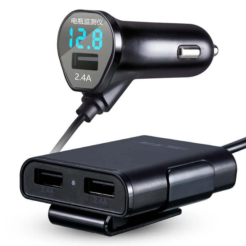 HSC Original 4.8A 4 port USB 1.8 mt verlängerungskabel Auto Ladegerät für iPhone 6 5 Telefon Universal Auto vorne und hinten sitz ladegerät
