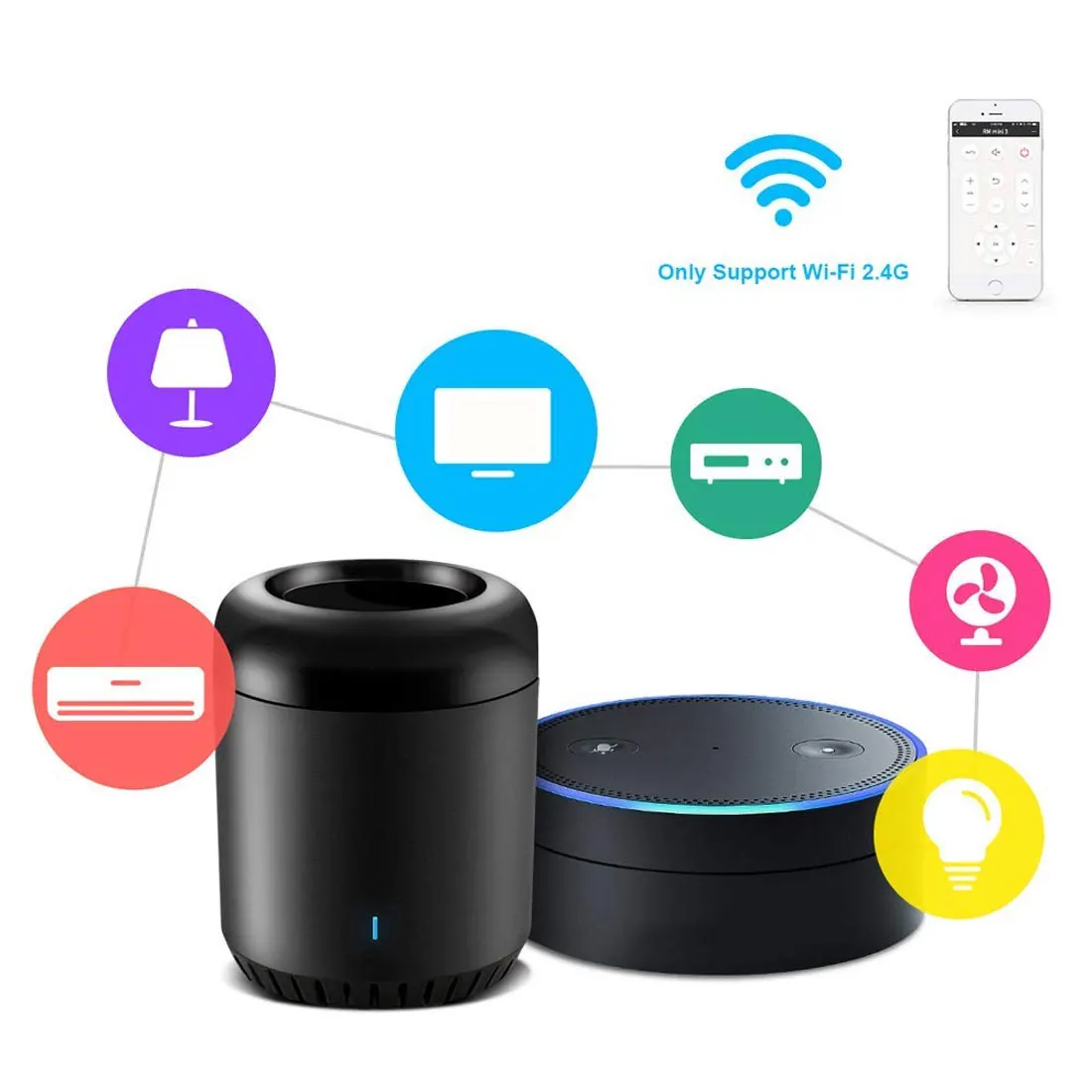 

RM Mini3 Black Bean Smart Home WiFi Remote Controller Universal IR Remote For Phone Google Home Air Conditioning Timer Switches