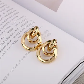 Exaggerated large gold earrings women retro metal geometric earrings hipster Vintage earrings wholesale Beautiful earrings