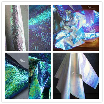 

50cm*130cm/piece Laser colorful candy color imitation leather fold fabric