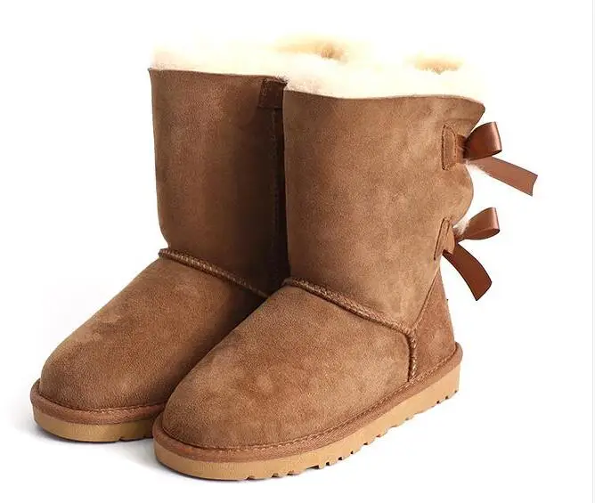 Австралийские модные высококачественные водонепроницаемые зимние ботинки из натуральной овечьей кожи женские зимние ботинки из шерсти с натуральным мехом - Цвет: Цвет: желтый