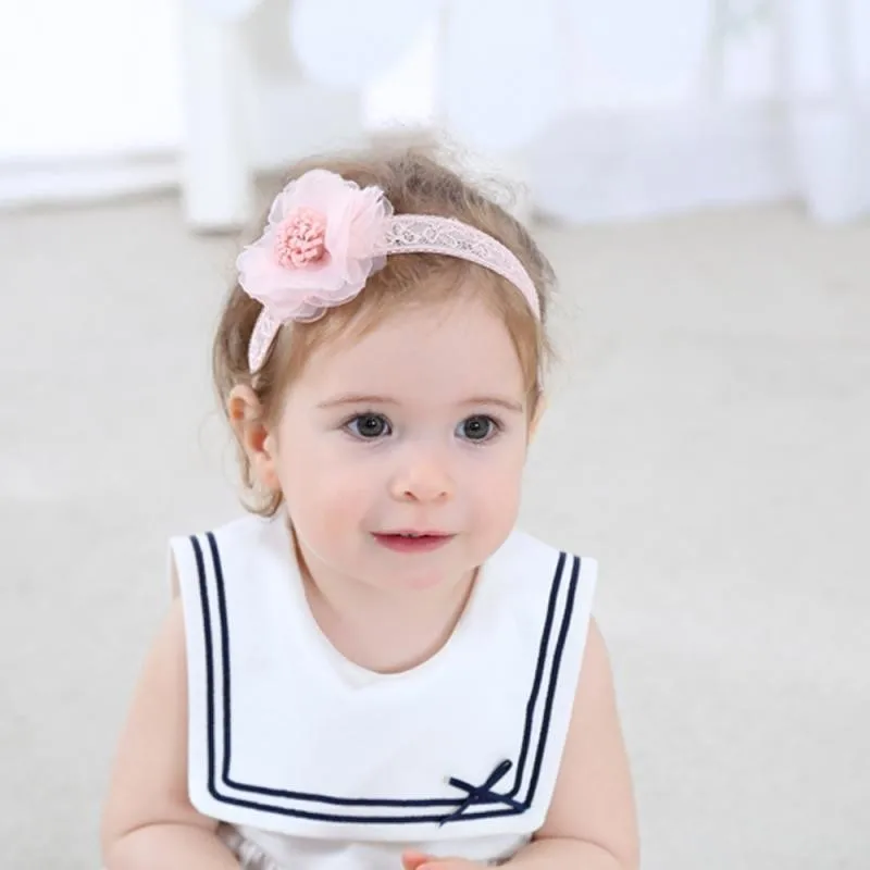 Hot Baby Girl Hair Ribbons Lace Headband Kids Flower Pattern Hair Girls