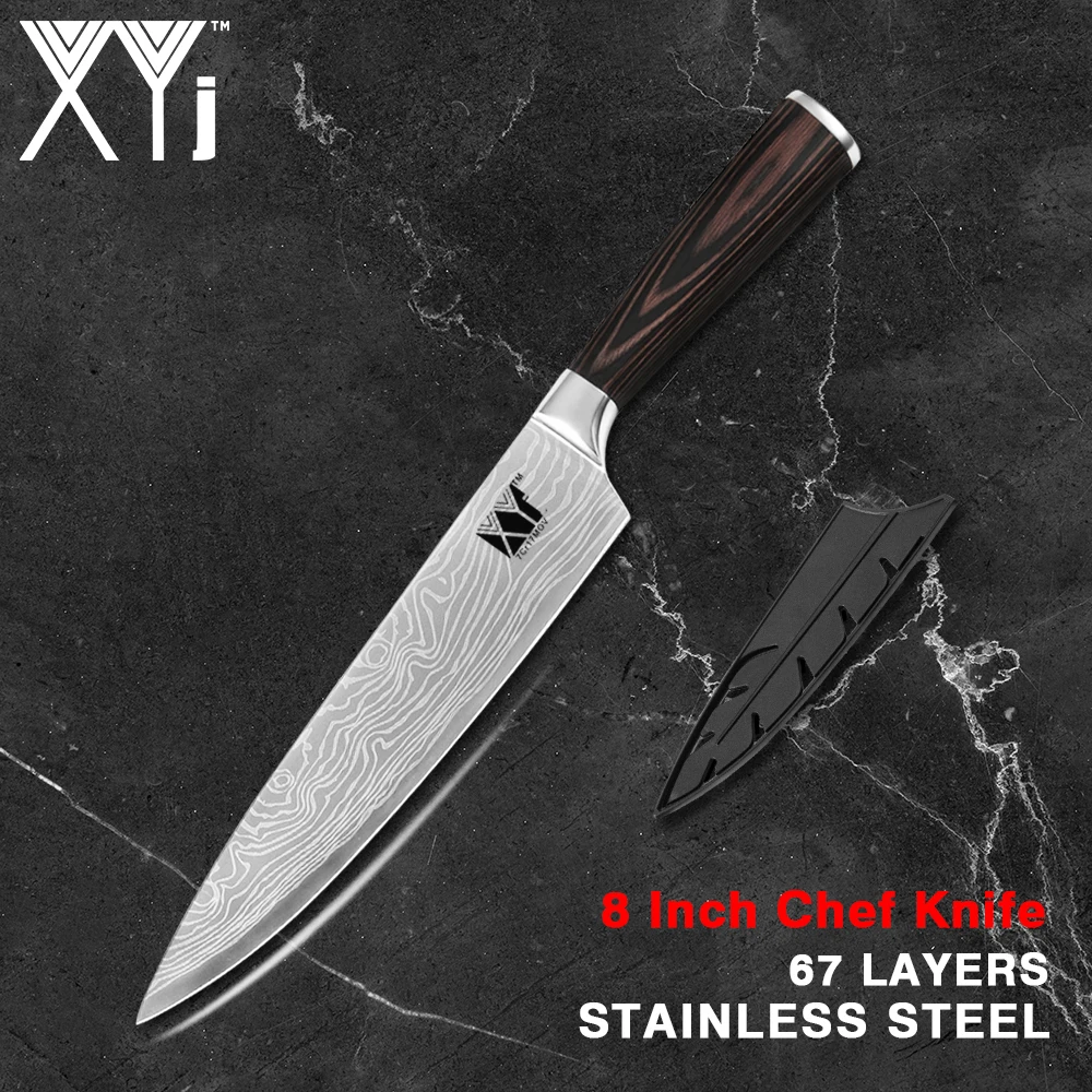 

XYj Chef Knife Stainless Steel Kitchen Knives Santoku Slicing Cleaver Knife Vegetable Cutter For Melon Potato Knife Tool