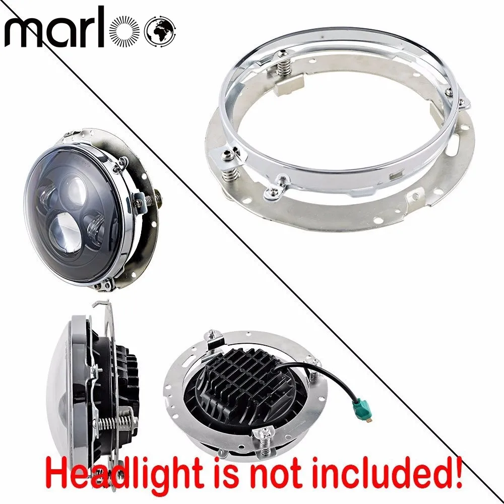 

7" Headlight Ring Mounting Bracket for Motorcycle 7 Inch Round Headlamp For Wrangler JK Black Sliver
