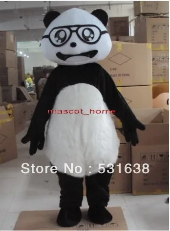 New Halloween Glass Panda adult size Cartoon Mascot Costume Fancy Dress Party Suit Free Shipping | Тематическая одежда и