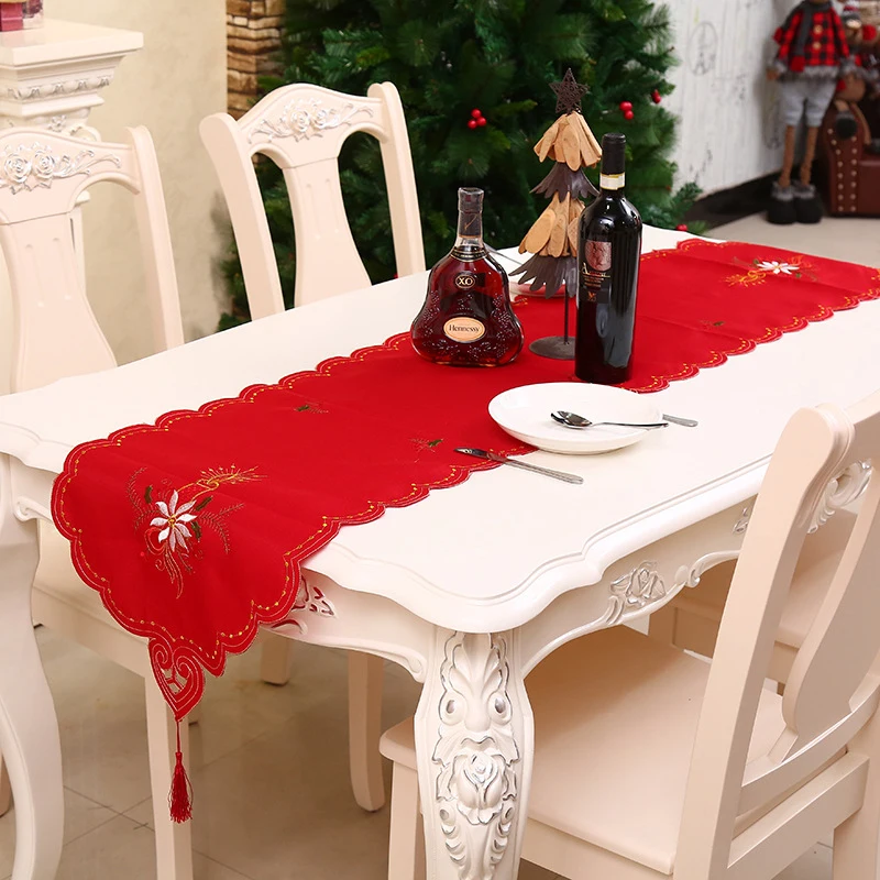 Table Runner Mat Snowman Santa Claus Dining Tableware Decor New Year Party Table Cloth Christmas Decorations For Home