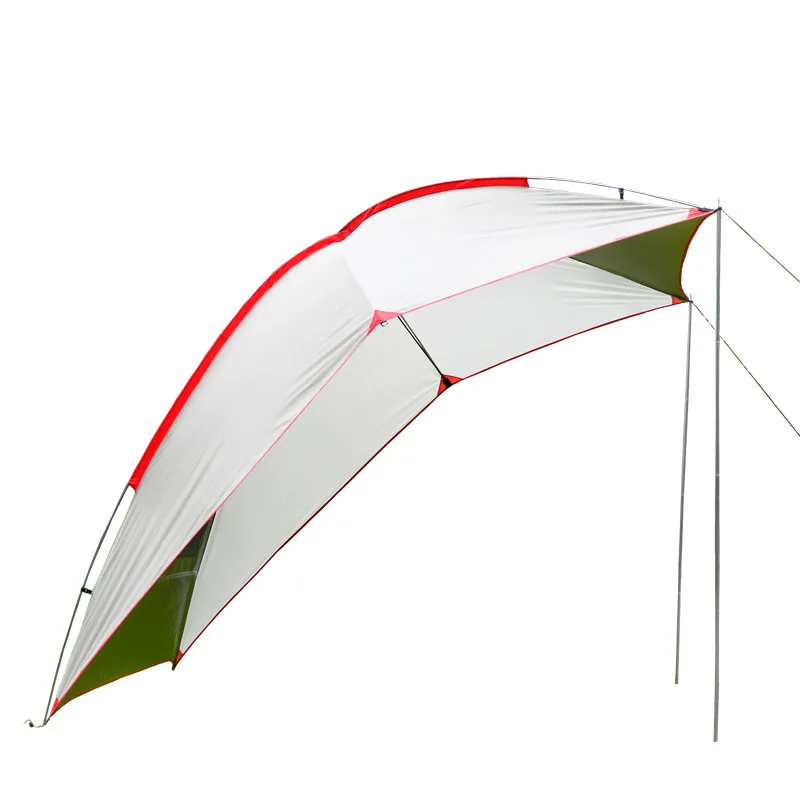 Наружный тент портативный Кемпер хвост счет самоходный Тур барбекю многоместный дождь тент Пляжный шатёр навес палатка - Цвет: Fiberglass poles