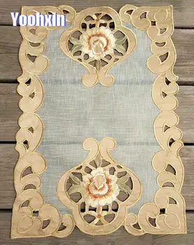 

Modern flower Placemat Embroidery Table place Mat cloth coffee lace dining Doily Cup tea Christmas Coaster mug drink Pad kitchen
