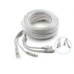 Сети Мощность кабель 10/20 метра RJ45 Ethernet Порты и разъёмы 2 в 1 Мощность питания и Сетевой удлинитель IP Камера линии CCTV Системы LAN