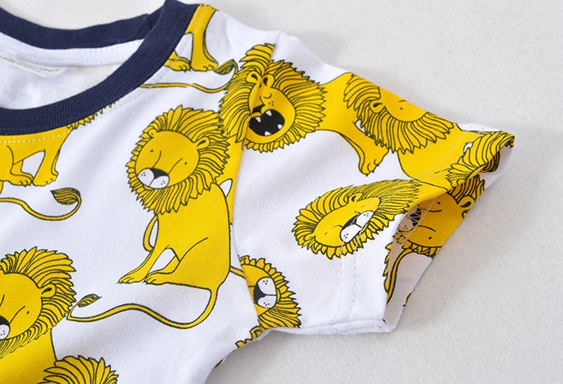 SAILEROAD 2 7лет Animal Lion Baby Дети Мальчики Футболка Лето Девочки Топы Тис Одежда Детская