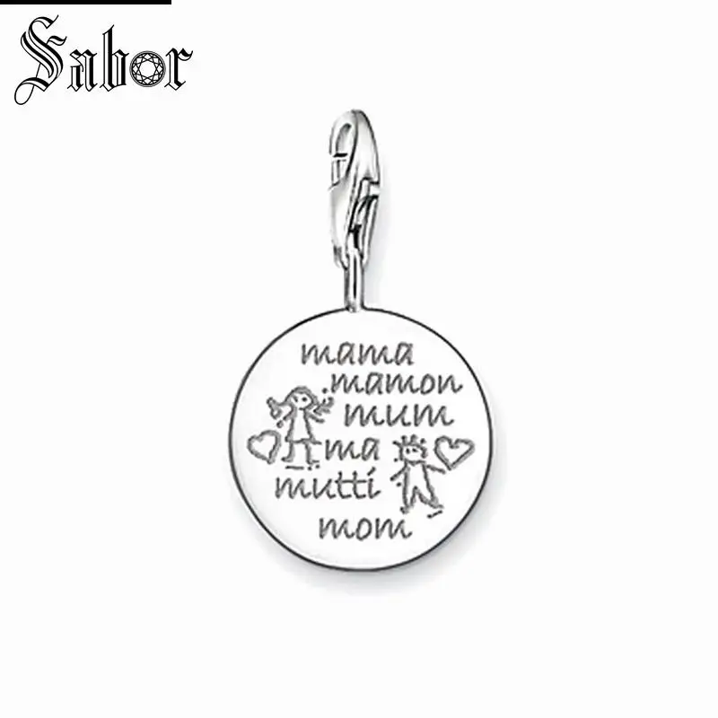 

thomas Love Mum Charm Pendant,2019 Fashion Jewelry For Women,Mother's Day Heart Gift 925 Sterling Silver Fit Bracelet charms