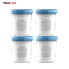 Flacon de rangement pour lait, pour bébé, 180ml, bleu, contenant sans BPA, pour nourrissons, nouveau-né, T0393