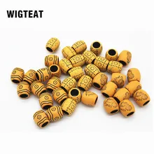 10 шт. смола волос оплетка Dread около 8 мм Внутреннее отверстие пластик дерево Цвет бусины Dreadlock манжеты зажимы плетеная косичка интимные аксессуары